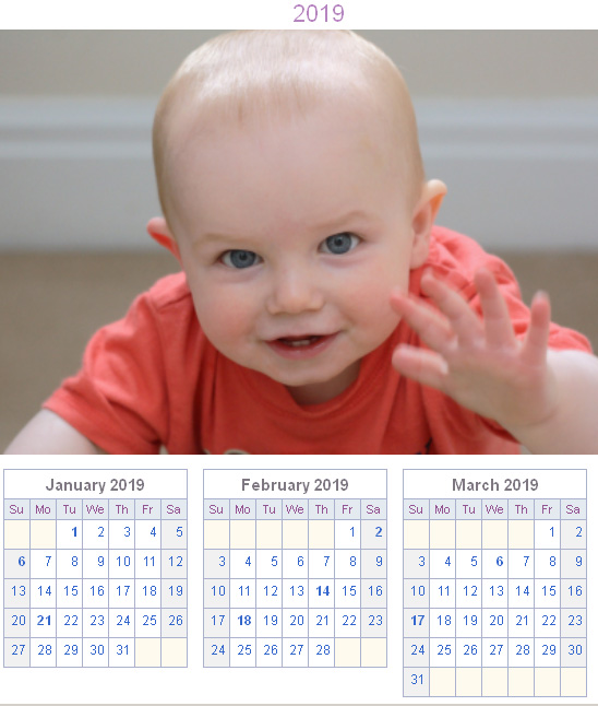 Calendar Generator - Yearly Calendar with Uploaded Photo