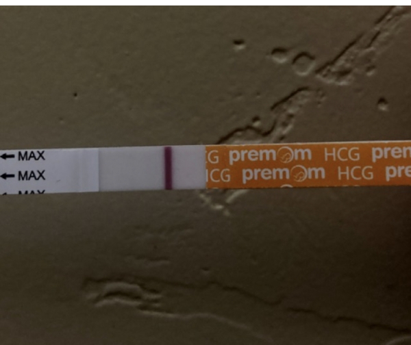 AccuMed Pregnancy Test, 19 Days Post Ovulation, FMU, Cycle Day 32