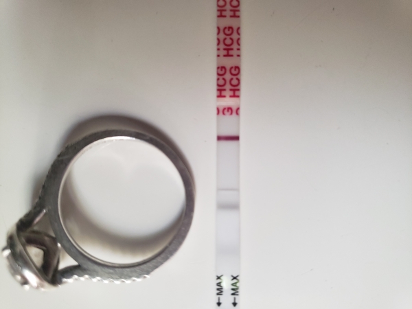 Wondfo Test Strips Pregnancy Test, 9 Days Post Ovulation, Cycle Day 19