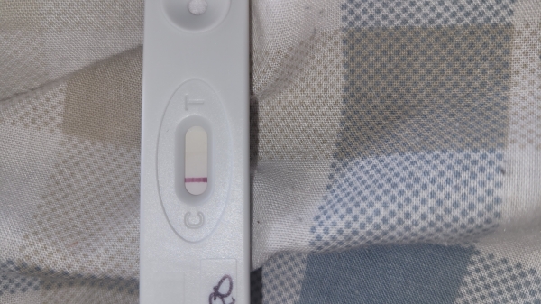 New Choice (Dollar Tree) Pregnancy Test, 7 DPO, FMU